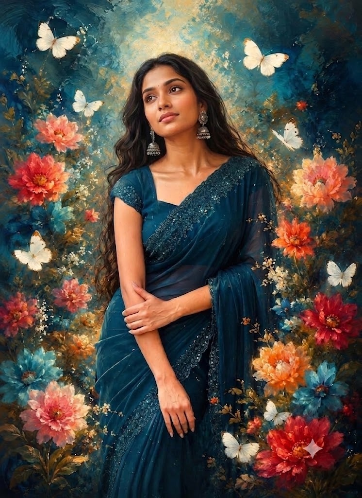 Ethereal Floral Butterfly Portrait