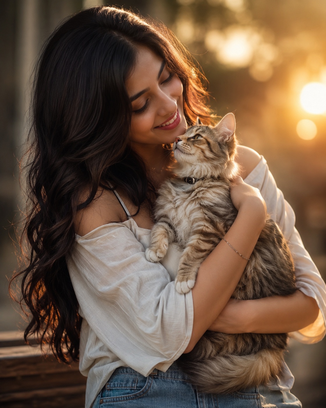Golden Hour Cat Companion