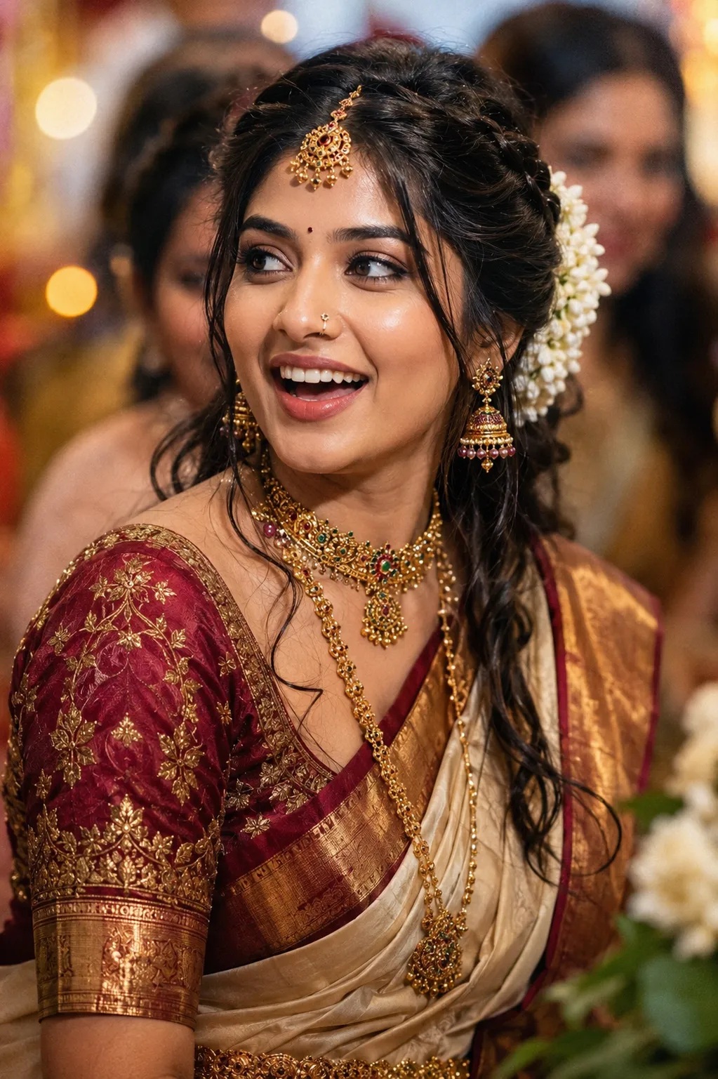 Joyful South Indian Bridal Portrait