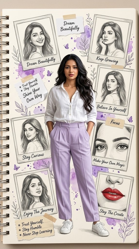 Lavender Dream Sketchbook Collage