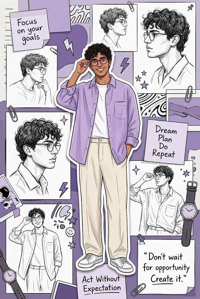 Lavender Mood Board Character Collage