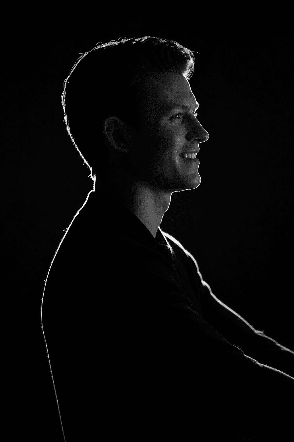 Monochrome Rim Light Silhouette Portrait