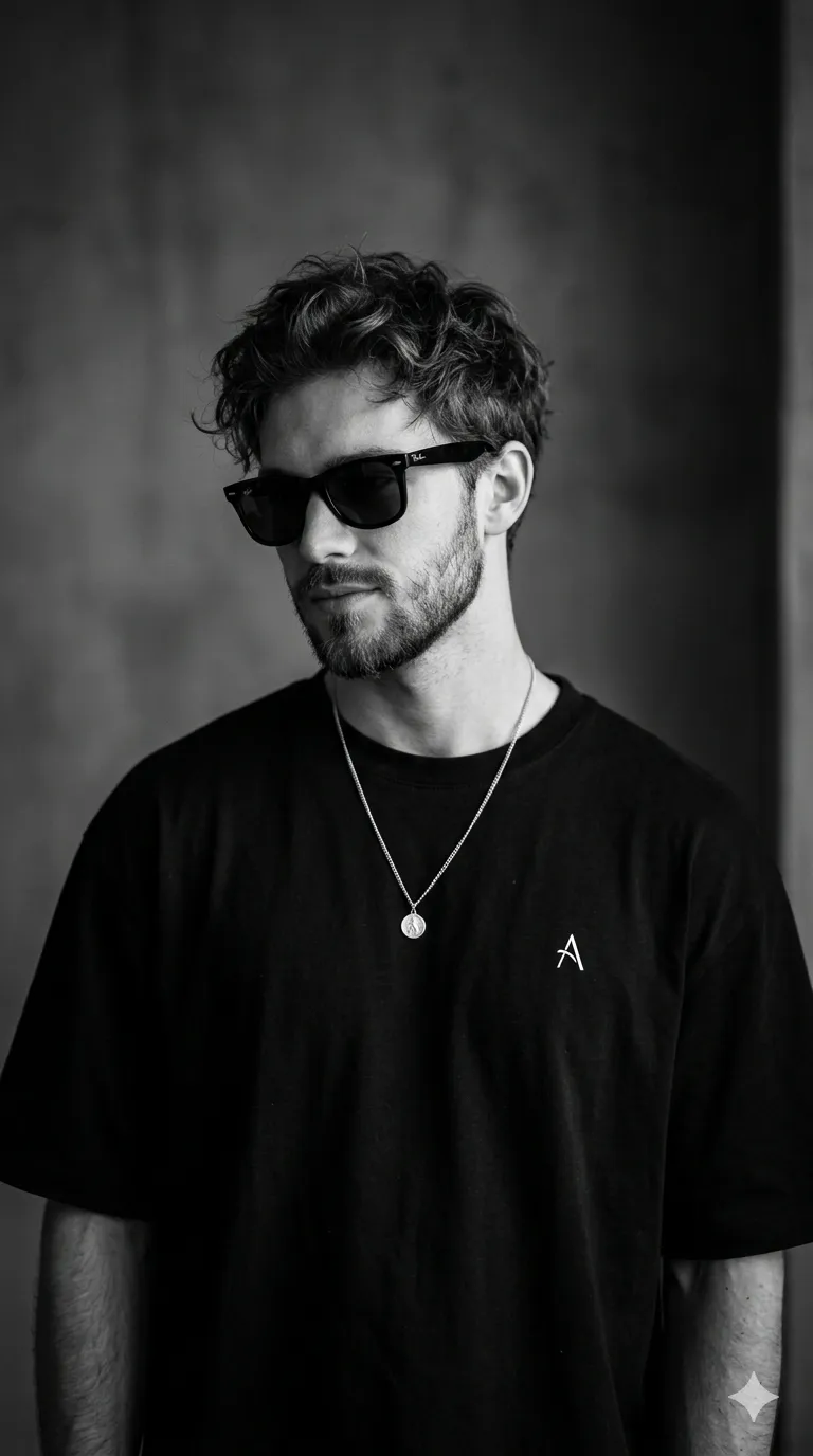Monochrome Streetwear Editorial Portrait