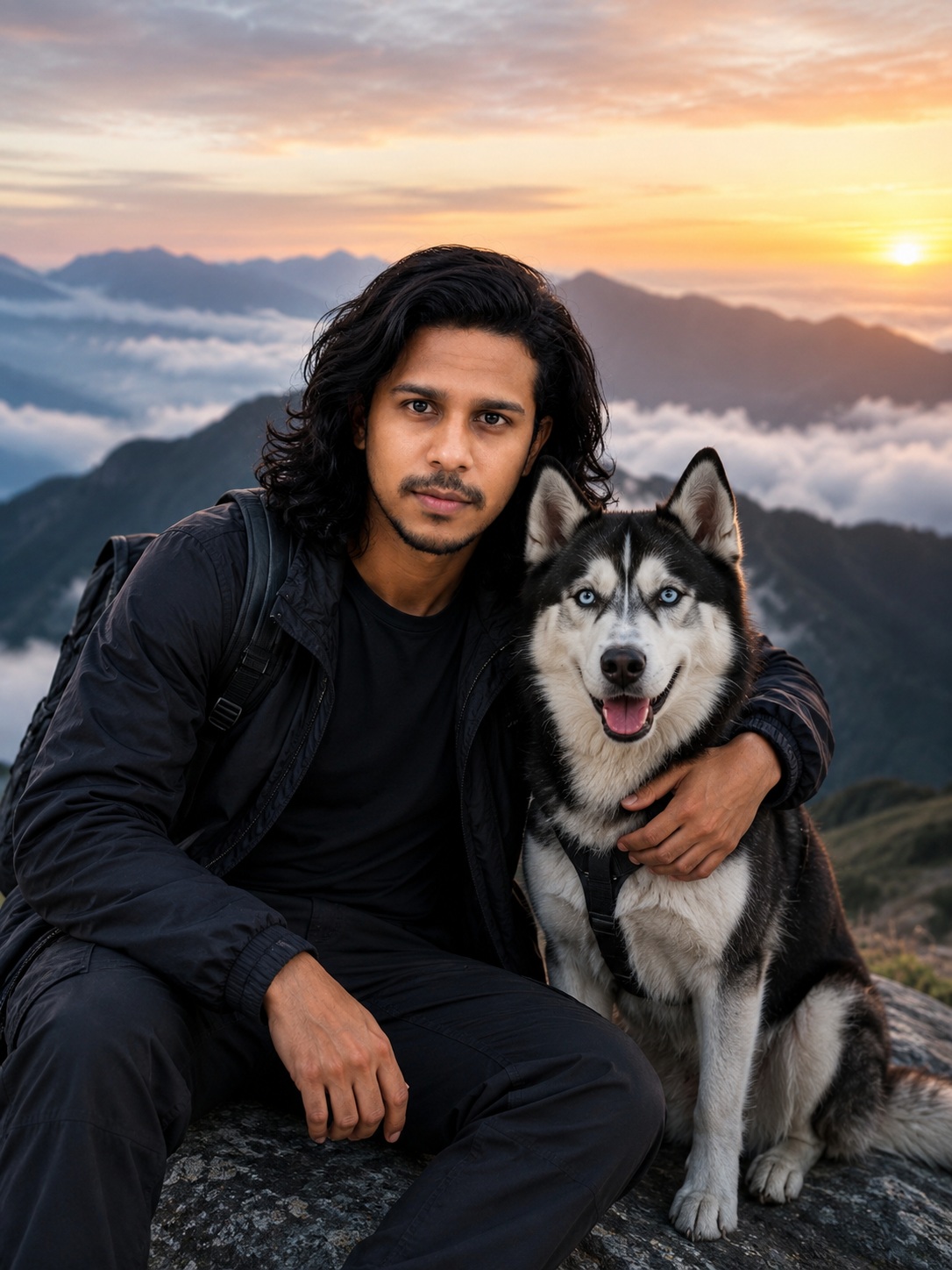 Mountain Explorer with Siberian Husky