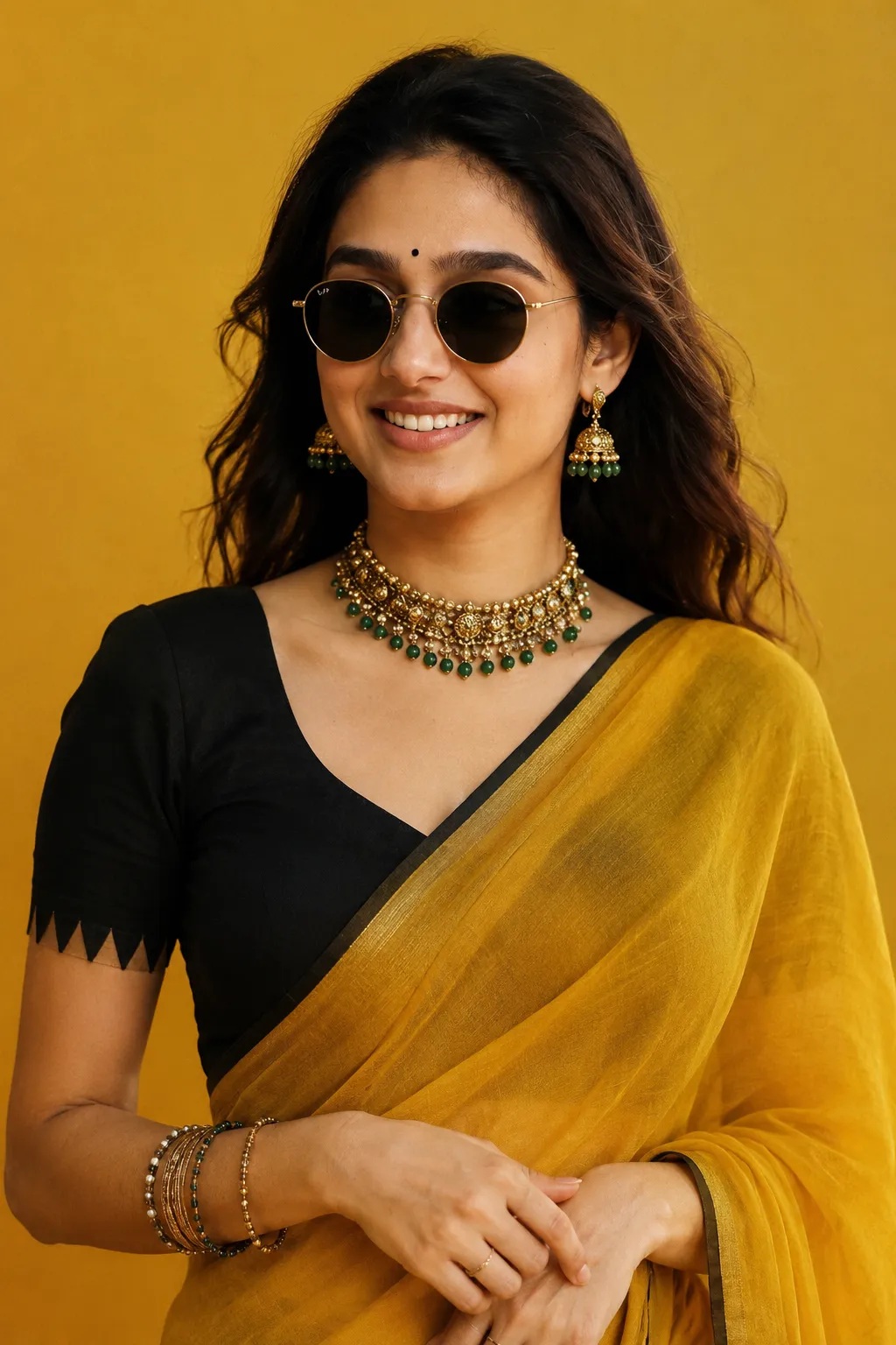 Mustard Saree Fashion Portrait