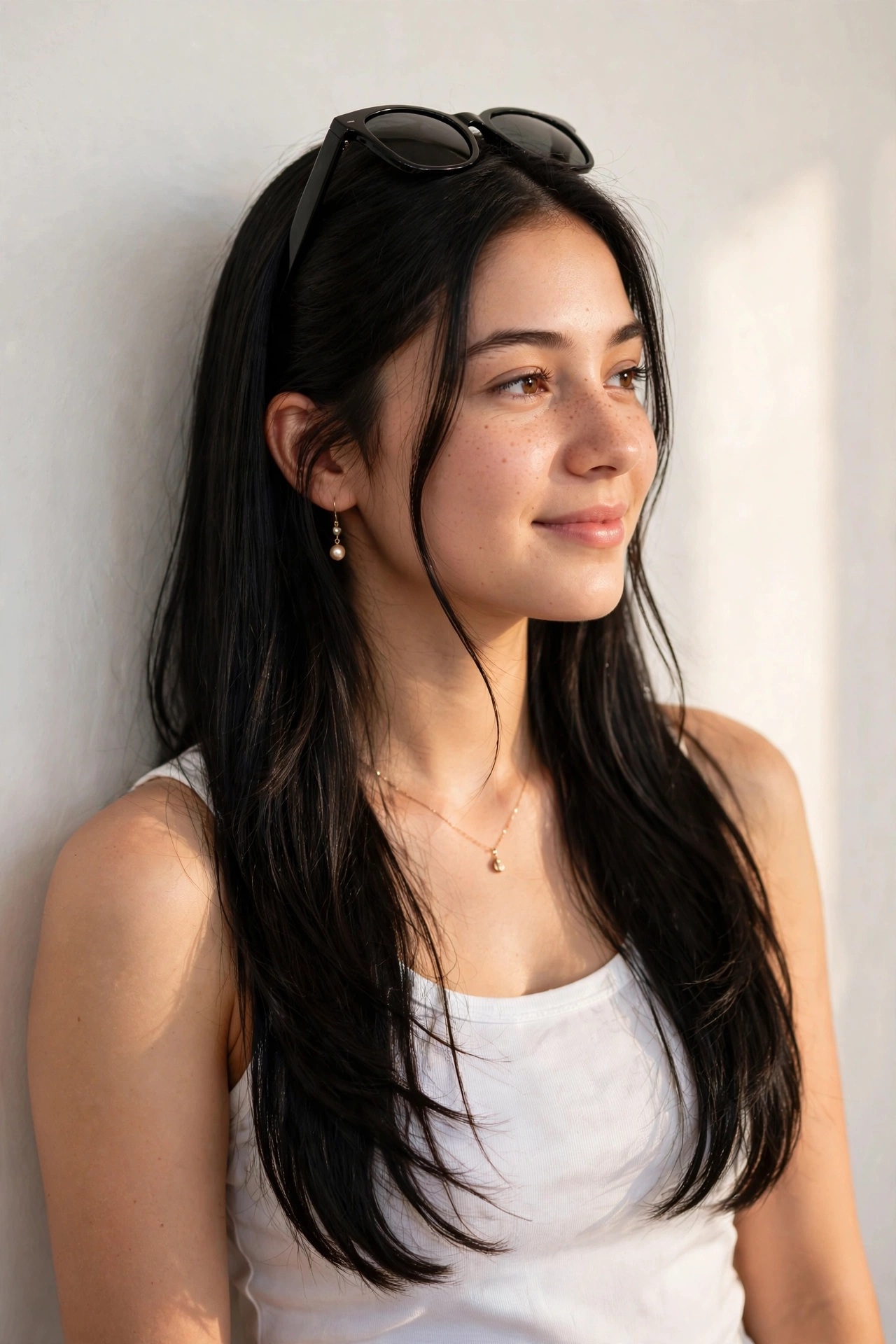 Natural White Tank Top Portrait