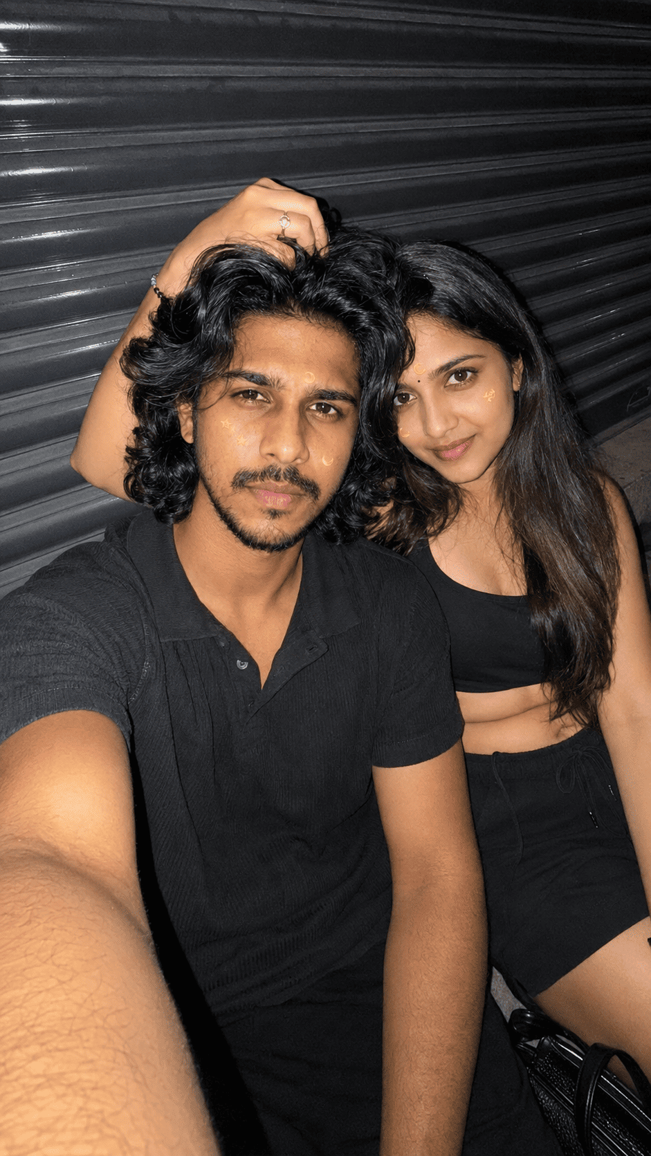 Night Street Couple Selfie
